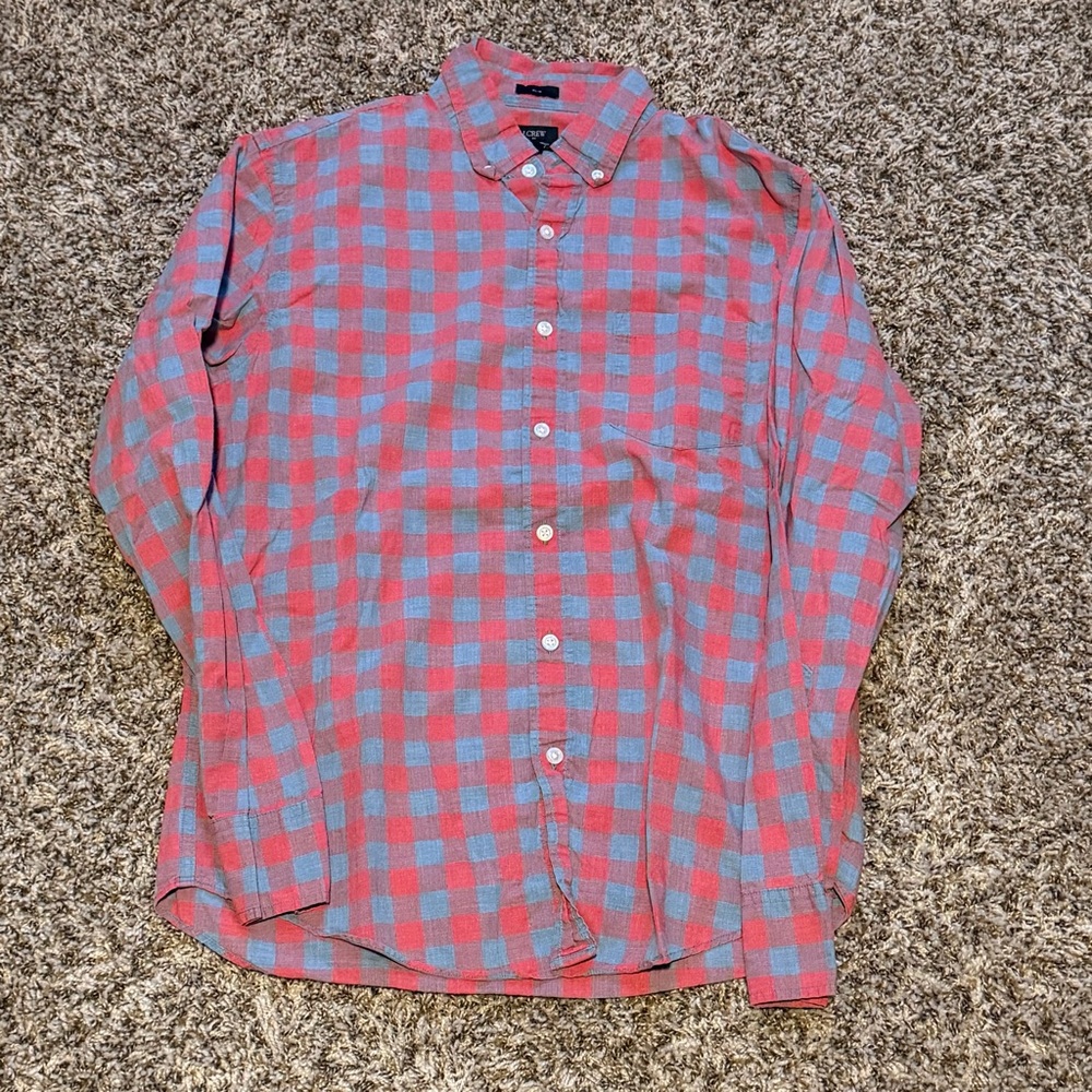 J. Crew Red and Blue Plaid Casual Shirt